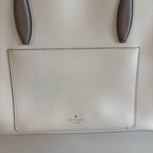 Kate Spade New York Adel Large Tote off-white refined grain leather FLAW - Picture 2 of 16